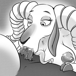 anthro anthro_on_anthro areola balls belly big_breasts bodily_fluids breasts cum cum_in_mouth cum_inside dotted_background duo erect_nipples erection eyelashes faceless_character faceless_male fellatio female female_focus female_penetrated fingers fur genital_fluids genitals half-closed_eyes hooved_fingers hooves horn leg_grab looking_at_another looking_at_genitalia looking_at_partner looking_at_penis looking_down male male/female male_penetrating male_penetrating_female mature_anthro mature_female narrowed_eyes nipples nude oral oral_penetration pattern_background penetration penile penis sex simple_background snout solo_focus spread_legs spreading vein veiny_penis lonbluewolf dreamworks kung_fu_panda master_po_ping soothsayer bear bovid caprine giant_panda goat mammal 1:1 greyscale monochrome