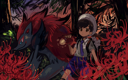 ambiguous_gender anthro backpack blue_eyes bottomwear brown_eyes brown_hair clothing electronics flower fur grey_body grey_fur group hair hat headgear headwear holding_object holding_phone in_backpack male necktie phone plant red_hair shorts size_difference tree oitann nintendo pokemon florian_(pokemon) generation_4_pokemon generation_5_pokemon generation_9_pokemon human mammal maushold maushold_(family_of_three) pokemon_(species) rodent rotom rotom_phone zoroark 16:10 2025 hi_res widescreen
