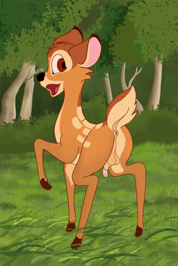 animal_genitalia animal_penis anus bodily_fluids butt feral genital_fluids genitals male penis precum presenting scut_tail short_tail shota solo tail young young_male dratla bambi_(film) disney deer mammal hi_res