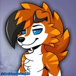 alternate_color alternate_form anthro blue_eyes fluffy fur fusion male orange_body orange_fur pokemon_fusion solo white_body white_fur dreiden nintendo pokemon dreiden_dorian fusion_(character) generation_7_pokemon lycanroc midnight_lycanroc pokemon_(species) 1:1 absurd_res hi_res meme