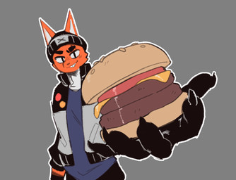 5_fingers anthro beanie black_beanie black_clothing black_eyebrows black_hat black_headwear blue_clothing blue_shirt blue_topwear burger claws clothed clothed_anthro clothed_male clothing eyebrow_slit eyebrows finger_claws fingers food fur furgonomic_beanie furgonomic_hat furgonomic_headwear furgonomics grey_background hat headgear headwear holding_burger holding_food holding_object jacket looking_at_viewer male male_anthro orange_body orange_fur outline shirt simple_background smile solo thick_eyebrows topwear white_outline derpyfox_36 derpyfox_36_(fursona) canid canine fox mammal 2023 digital_drawing_(artwork) digital_media_(artwork) english_description half-length_portrait portrait