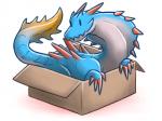 4:3 ambiguous_gender box canes-cm capcom cardboard cardboard_box container dragon european_mythology feral if_it_fits_i_sits_(meme) in_box in_container lagiacrus leviathan_(mh) meme monster_hunter mythological_creature mythological_scalie mythology reptile scalie simple_background solo tail western_dragon white_background wyvern