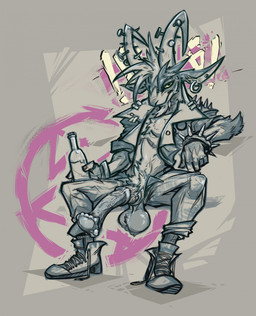 5_fingers accessory alternative_fashion animal_genitalia animal_penis anthro arm_tuft ball_tuft balls big_balls big_penis boots bracelet clothing crotch_tuft ear_piercing elbow_tuft equine_genitalia equine_penis fingers footwear genitals grey_background holding_beer horn jacket jewelry long_penis male male_anthro occult_symbol partially_clothed_anthro partially_clothed_male penis pentagram piercing punk saggy_balls shirtless shirtless_anthro shirtless_male shoelaces shoelaces_untied shoes simple_background sitting slim smile smirk solo spiked_bracelet spikes symbol topwear tuft vein veiny_penis yellow_eyes daltomizer deadlock_(game) valve valve_corporation billy_(deadlock) bovid caprine goat mammal 2025 hi_res monochrome