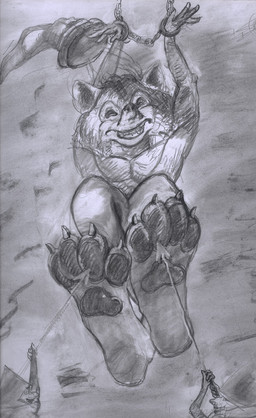 4_toes anthro bdsm bondage bound chain chained claws cloak clothing feet fur group laugh male melee_weapon pawpads paws pointy_ears polearm prick_ears snout spear tickle_torture tickling toe_claws toes trio weapon aldem disney robin_hood_(disney) robin_hood canid canine fox mammal red_fox rodent true_fox sketch sketch_page traditional_media_(artwork)