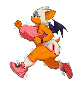 anthro athletic_wear big_breasts big_butt bodily_fluids bottomwear bouncing_breasts bouncing_butt bra breasts breath butt clock clothing female fist footwear gym_bottomwear gym_shorts half-closed_eyes huge_breasts jogging membrane_(anatomy) membranous_wings narrowed_eyes nipple_outline shoes shorts sneakers socks solo sports_bra sportswear sweat sweatdrop thick_thighs underwear watch wings wristwatch totesfleisch8 sega sonic_the_hedgehog_(series) rouge_the_bat bat mammal hi_res