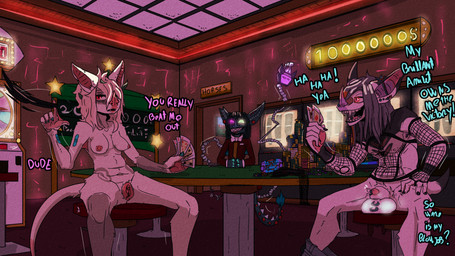 ace_of_diamonds balls big_clitoris card clitoris clothing female genitals glowing glowing_balls glowing_genitalia male panties piercing playing_card poker poker_chip seven_of_diamonds sitting smile tongue underwear urethra destruteka echo_(knoxbat) orianna_(knoxbat) bat mammal 16:9 hi_res widescreen brother_(lore) brother_and_sister_(lore) incest_(lore) sibling_(lore) sister_(lore)