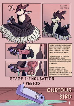 3_fingers 4_ears animal_genitalia animal_penis anthro balls biohazard_symbol biped black_body black_claws black_feathers black_finger_claws black_fur black_genitals black_sclera bladder bottle chest_tuft claws container countershading equine_genitalia equine_penis erection feathered_wings feathers fingers flared_penis fur genitals grey_body guts hazard_symbol holding_object infestation information_board internal male male_anthro medical medical_instrument multi_ear multicolored_body nude nude_anthro nude_male number organs page_number parasite penetration penis pink_genitals pink_penis purple_eyes question_mark scientific_instrument sheath simple_background solo speech_bubble symbol text tuft urethral urethral_infestation urethral_penetration vein white_body white_feathers white_fur winged_arms wings tokocofi fyr_(fenrir784) avali avian bird 2026 absurd_res colored comic dated digital_drawing_(artwork) digital_media_(artwork) english_text hi_res shaded signature simple_shading maleherm_(lore)