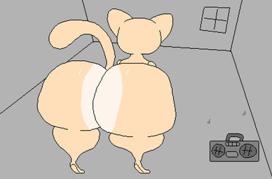 anthro anus big_butt butt dancing electronics glistening glistening_body glistening_butt grey_background huge_butt inside listening_to_music looking_away male multicolored_body musical_note musical_symbol nude_anthro nude_male puffy_anus radio shortstack shortstack_male simple_background solo standing symbol tail tail_motion tan_body thick_thighs twerking underbelly wall_(structure) window x_anus nxyitn bababooey_(nxyitn) domestic_cat felid feline felis mammal tabby_cat 2d_animation aliasing animated digital_media_(artwork) frame_by_frame loop seamless_loop