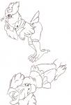 anthro anthrofied bent_over biped breasts cleavage clothed clothing eyes_closed feet female gesture hands_behind_head high-angle_view lying non-mammal_breasts on_back pokemorph profile shush sleeping slightly_chubby solo standing talons toes waving winged_arms wings beelzemon_(artist) nintendo pokemon owol_(character) avian bird generation_2_pokemon noctowl pokemon_(species) cel_shading line_art monochrome shaded