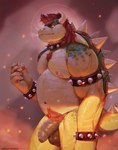 anthro areola armband balls barazoku belly biceps big_balls big_belly big_muscles big_penis body_hair bracelet chest_hair cigarette claws collar darkened_balls darkened_genitalia darkened_penis deltoids eyebrows flaccid foreskin genitals glans hair halo happy_trail holding_object horn humanoid_genitalia humanoid_penis jewelry male musclegut muscular muscular_anthro muscular_male navel nipples non-mammal_balls non-mammal_nipples nude pecs penis pubes scales shell simple_background smoke smoking solo spiked_armband spiked_bracelet spiked_collar spiked_shell spiked_tail spikes spikes_(anatomy) standing tail teeth thick_arms thick_penis thick_thighs unretracted_foreskin vein sinibun_95 mario_bros nintendo bowser koopa scalie 2025 hi_res
