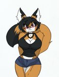 anthro big_breasts blush breasts female small_waist solo thick_thighs wide_hips pace-maker fan_character maxine_boulevard canid canine fox mammal hi_res