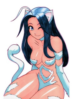 blue_eyes blue_hair female fur hair simple_background solo white_background white_body white_fur unknown_artist capcom darkstalkers felicia_(darkstalkers) animal_humanoid cat_humanoid felid felid_humanoid feline feline_humanoid humanoid mammal mammal_humanoid 3:4 low_res source_request