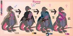 age_progression anthro badge cloak clothing female male multiple_outfits simple_background solo text weapon lovespell nintendo pokemon ryme_(totodice1) generation_7_pokemon pokemon_(species) salazzle scalie 2:1 english_text hi_res trans_(lore) trans_woman_(lore)