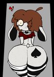 big_butt brown_hair butt button_nose choker clothed clothing femboy freckled_butt freckles hair huge_butt jewelry legwear looking_at_viewer male necklace pale_skin queen_of_spades_symbol raceplay raceplay_tattoo shirt shocked simple_background solo spade_tattoo spades_(marking) spades_(suit) suit_symbol surprised_expression t-shirt tail tattoo thick_thighs thigh_highs topwear feridoodles6 feri_the_bunny frederick frederick_the_bunny humanoid lagomorph leporid mammal rabbit 2024 digital_media_(artwork) ibispaint_(artwork)