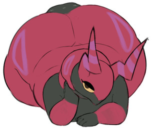 ambiguous_gender anthro anus big_anus big_butt black_body brown_eyes butt gloves_(marking) half-closed_eyes horn huge_anus looking_at_viewer markings narrowed_eyes nude_ambiguous nude_anthro on_ground orange_sclera red_body simple_background solo white_background kerabbits nintendo pokemon generation_5_pokemon pokemon_(species) scolipede hi_res