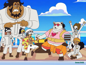 anthro belly dancing eyewear fur group male male/male overweight sunglasses white_body white_fur dorozdacl deltarune one_piece the_ol'_jitterbug_(meme) undertale_(series) bepo_(one_piece) trafalgar_law bear human mammal polar_bear ursine 4:3 animated short_playtime sound video
