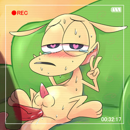 ahegao anal anal_penetration animal_genitalia animal_penis anthro balls big_eyes blush bodily_fluids camera_view digitigrade disembodied_penis duo ears_down erection fur furniture genitals gesture half-closed_eyes hand_gesture happy happy_sex heart_eyes heart_symbol looking_pleasured male male/male male_penetrated male_penetrating male_penetrating_male narrowed_eyes nude on_sofa open_mouth penetration penis pivoted_ears posing_for_picture reclining recording sex smile sofa spread_legs spreading sweat tan_body tan_fur tapering_penis tears toony v_sign ajuka nickelodeon rocko's_modern_life rocko_rama macropod mammal marsupial wallaby 1:1
