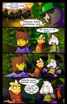 dialogue forest melee_weapon obscured plant polearm spear text tree weapon absolutedream undertale undertale_(series) asriel_dreemurr monster_kid beaver boss_monster_(undertale) bovid caprine human mammal rodent absurd_res comic english_text hi_res