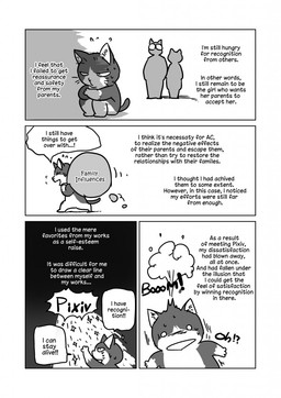 ambiguous_gender anthro front_view side_view sitting standing text walking maririn domestic_cat felid feline felis mammal 2015 comic english_text greyscale hi_res monochrome