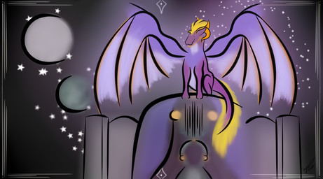 architecture banner feral intersex landscape male maleherm moon multiple_moons night sky solo star starry_sky structure temple loupinlieber mythology jonsu avian dragon felkin gryphon hybrid mythological_avian mythological_creature mythological_scalie scalie absurd_res digital_media_(artwork) hi_res