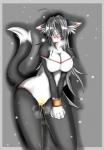 anthro blue_eyes blush bodily_fluids bound breasts female genital_fluids hair one_eye_closed open_mouth peeing snow solo steam submissive submissive_female urine watersports wetting whiskers sakuyako_kyora felid mammal