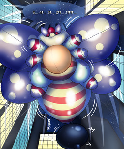 black_sclera city cityscape close_to_bursting dialogue ellipsis holidays implied_popping motion_lines night text castesystem new_year new_year_2026 arthropod insect lepidopteran moth 2025 artist_name english_text hi_res