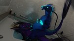 16:9 3d_(artwork) animal_genitalia animal_penis anthro balls bathroom bathtub belly belly_expansion belly_inflation big_balls big_penis blender_(artwork) blue_body blue_eyes blue_feathers blue_markings blue_skin claws digital_media_(artwork) dinosaur dromaeosaurid duo ender equine_genitalia equine_penis expansion feathers felkin female fur genitals glowing glowing_eyes glowing_genitalia glowing_markings glowing_pussy glowing_tongue hi_res hose hose_in_mouth hose_inflation huge_balls huge_penis inflation male male/female markings mirror niko_stargazer nikostargazer nude penis prehistoric_species purple_body purple_eyes purple_fur purple_penis pussy reptile scalie smile smirk tail teeth theropod tongue velociraptor widescreen