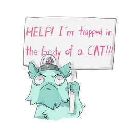 :< ambiguous_feral ambiguous_gender brain brain_in_a_jar feral front_view fur green_body green_ears green_fur holding_object holding_sign implied_transformation looking_at_viewer organs sign simple_background solo text white_background white_eyes cy4n341 mewgenics franklin_(mewgenics) domestic_cat felid feline felis mammal 1:1 2026 bust_portrait colored digital_media_(artwork) english_text hi_res portrait