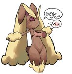 ambiguous_gender anthro brown_body brown_fur chest_grab disembodied_hand fur pink_eyes scut_tail short_tail simple_background solo tail text white_background podo nintendo pokemon generation_4_pokemon lopunny pokemon_(species) korean_text translation_request