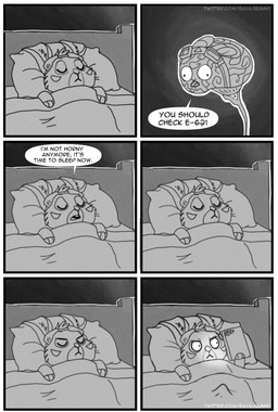 angry anthro bed bedding blanket brain dialogue electronics erection eyes_closed eyewear eyewear_on_head furniture goggles goggles_on_head holding_object holding_phone humor on_bed organs paws phone solo speech_bubble text under_covers savaj_bunny e621 savaj lagomorph leporid mammal rabbit 2021 absurd_res comic digital_media_(artwork) english_text hi_res meme monochrome url