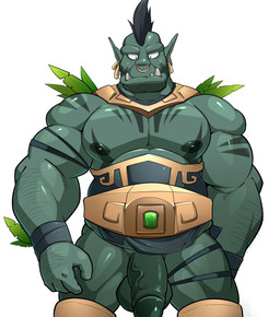 balls bottomless clothed clothing ear_piercing facial_piercing flaccid genitals humanoid_genitalia humanoid_penis male muscular muscular_humanoid muscular_male nipples nose_piercing nose_ring not_furry pecs penis piercing ring_piercing simple_background solo white_background maldu humanoid orc absurd_res hi_res
