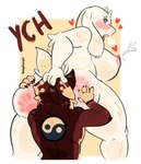 anthro butt butt_slap duo female male male/female slap sucking magikarpii undertale_(series) toriel bovid canid canine canis caprine fox goat mammal wolf absurd_res adobe_photoshop_(artwork) digital_media_(artwork) hi_res