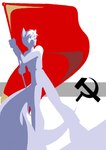 abstract_art ashryn biped canid canine communism flag fox hammer_and_sickle hi_res holding_flag holding_object lol_comments male mammal politics propaganda red_flag roland_guiscard simple_background solo standing
