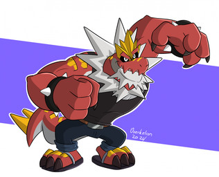 anthro black_clothing black_shirt black_tank_top black_topwear bracelet claws clothing footwear jewelry male pokemorph sandals shirt shoes simple_background solo spiked_bracelet spikes tank_top topwear overkelion nintendo pokemon fossil_pokemon generation_6_pokemon pokemon_(species) tyrantrum hi_res