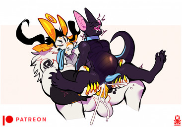 anthro anthro_on_anthro bodily_fluids claws cum cum_in_vagina cum_inflation cum_inside cum_splatter duo eyes_closed fur genital_fluids genitals halo inflation intersex intersex/male intersex_on_top intersex_penetrated leash leash_in_mouth leash_pull looking_pleasured male male_on_bottom male_penetrating male_penetrating_intersex male_penetrating_maleherm maleherm maleherm/male maleherm_on_top maleherm_penetrated muscular muscular_anthro muscular_male nude nude_anthro nude_male nude_maleherm object_in_mouth on_bottom on_top penetration penile penile_penetration penile_spines penis sex vaginal vaginal_penetration yellow_claws nozomyarts mythology bean_(marsbat) nozomy bat mammal mythological_creature nikonight 2023 hi_res