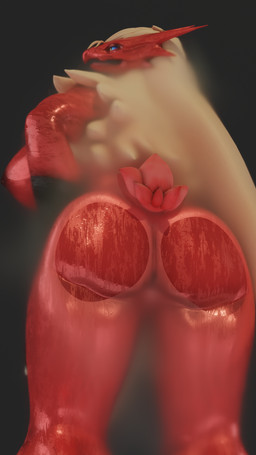 against_surface anthro big_breasts blonde_hair blue_eyes breasts butt convenient_censorship female hair looking_at_viewer looking_back looking_back_at_viewer nipples nude on_glass red_body red_nipples side_boob solo steam_censorship teknotyk chocoscorner_(modeler) nintendo pokemon avian blaziken generation_3_pokemon pokemon_(species) 3d_(artwork) 4k 9:16 absurd_res digital_media_(artwork) hi_res