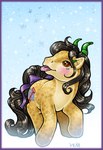 female feral glamfur horn outside ponification pre-g4 quadruped snow solo style_emulation vera_(artist) hasbro mlp_g3 my_little_pony my_little_pony_(2003) fan_character vera_(vera) equid equine horse langurhali mammal pony