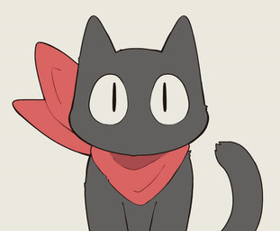 black_eyes blinking blush blush_stickers bodily_fluids feral fur grey_body grey_fur kerchief kerchief_only looking_at_viewer looking_away male mostly_nude narrowed_eyes neckerchief neckerchief_only neckwear neckwear_only red_kerchief red_neckerchief simple_background solo sweat sweatdrop tail white_background sihan nichijou sakamoto_(nichijou) domestic_cat felid feline felis mammal 2025 animated