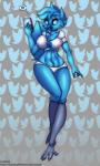 4_toes 5_fingers anthro beak blue_beak blue_eyes breasts claws clothed clothing feathers feet female fingers midriff navel non-mammal_breasts open_mouth shirt simple_background solo text toe_claws toes topwear twitter_logo snejek twitter tweetfur avian bird 2019 3:5 digital_media_(artwork) hi_res meme url