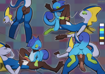 3_toes age_difference anal anal_orgasm anal_penetration animal_genitalia anthro anthro_on_anthro anthro_penetrated anthro_penetrating anthro_penetrating_anthro anus bent_over big_penis blue_body blue_scales bodily_fluids cum cum_from_ass cum_in_ass cum_inside cum_while_penetrated cumshot curled_tail dominant dominant_male duo ejaculation eyes_closed feet frill_(anatomy) from_behind_position genital_fluids genital_slit genitals glans green_body green_eyes green_scales hand_on_head hands-free head_crest head_frill holding_another's_penis holding_penis larger_anthro larger_male larger_penetrated larger_sub legs_up level_difference low-angle_view lying male male/male male_on_bottom male_on_top male_penetrated male_penetrating male_penetrating_male nude older_penetrated on_back on_bottom on_top open_mouth orgasm penetration penis penis_backwards pink_penis prone_bone_position purple_body purple_cheeks purple_scales red_glans red_penis romantic romantic_couple same_evolution_group scales sex size_difference smaller_anthro smaller_male smile smirk speed_bump_position standing submissive submissive_male table_lotus_position tail tapering_penis toes yellow_body yellow_scales young young_anthro young_male conditional_dnp dacad nintendo pokemon drizzile generation_8_pokemon inteleon pokemon_(species) model_sheet adult_(lore)