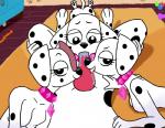 101_dalmatian_street 101_dalmatians 2019 animal_genitalia animal_penis anthro anthrofied bodily_fluids breasts brother_(lore) brother_and_sister_(lore) butt canid canine canine_genitalia canine_penis canis collar dallas_(101_dalmatians) dalmatian deja_vu_(101_dalmatians) destiny_(101_dalmatians) disney domestic_dog dylan_(101_dalmatians) fellatio female foursome genitals group group_sex half-closed_eyes incest_(lore) knot licking looking_at_viewer male male/female mammal narrowed_eyes open_mouth oral penile penis saliva seductive sex sibling_(lore) sister_(lore) spots tongue tongue_out triple_d_(101_dalmatians) whitewolf20xx