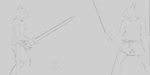ambiguous_gender anthro drawing duo fight hema makehuman medieval melee_weapon sword weapon jaldmic felid mammal pantherine rodent sciurid tiger tree_squirrel 3d_(artwork) 3d_animation animated blender_(artwork) digital_media_(artwork) no_sound webm