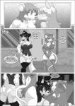 anthro black_border border breasts comic deer digital_media_(artwork) duo embarrassed english_text female female/female greyscale grope hi_res kissing libra-11 mammal monochrome mouse murid murine pirate rai_(digital01) rodent text unknown_character