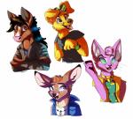 anthro black_hair brown_body brown_eyes brown_fur clothed clothing female fur group hair male pink_body pink_fur plaguedogs123 bojack_horseman netflix bojack_horseman_(character) charlotte_moore mr._peanutbutter princess_carolyn canid canine canis deer domestic_cat domestic_dog equid equine felid feline felis horse mammal 2017 absurd_res digital_media_(artwork) hi_res