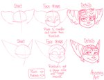2024 anthro artist_name assassyart clothing ear_piercing english_text eyebrows female guide_lines head_tuft headgear headwear hi_res how-to lombax looking_at_viewer male mammal piercing ratchet_(ratchet_and_clank) ratchet_and_clank rivet_(ratchet_and_clank) sketch smile solo sony_corporation sony_interactive_entertainment stripes text tuft