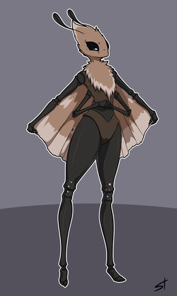 anthro female fur moffilion multi_arm multi_limb nude simple_background solo wings standing_tough arthropod insect lepidopteran moth 2019 3:5 digital_media_(artwork) unavailable_at_source