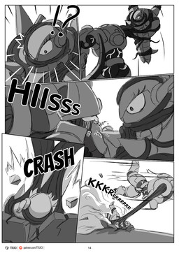 corruption female machine violence ttux3 nintendo pokemon pokemon_khronull chesnaught generation_6_pokemon pokemon_(species) comic hi_res