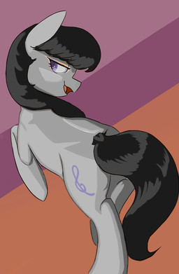 female makeup rear_view solo fethers friendship_is_magic hasbro my_little_pony octavia_(mlp) equid equine horse mammal pony hi_res