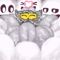 ambiguous_gender anthro blush group heart_symbol licking surrounded tongue tongue_fetish tongue_out berobero_bot google google_doodle magic_cat_academy momo_(google) domestic_cat felid feline felis ghost mammal spirit 1:1 2016