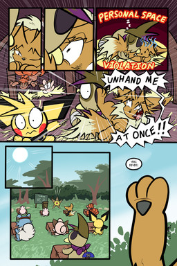7_panel_comic accessory ambiguous_gender biped black_cape black_clothing black_eyes black_nose black_tail black_text blue_body brown_body brown_eyes brown_fur brown_hair cape chalkboard cheek_spots clothing day dialogue dot_eyes dot_pupils exclamation_point eye_patch eyebrows eyelashes eyes_closed eyewear feral fluffy fluffy_tail fur grass group hair haybale headband inside kick lying motion_lines mouth_closed multi_tail neck_tuft on_front one_eye_closed open_mouth outside page_number pawpads paws pink_body plant pupils purple_scarf quadruped red_cheeks scarf sharp_teeth simple_eyes sky sleeping sound_effects speech_bubble sun tail talking_to_another teeth text tongue toony translucent translucent_hair tree tuft vowelless vowelless_sound_effect white_body white_fur white_pupils white_sclera yellow_body zzz virmir nintendo pokemon virmir_(character) zinc_(zincxiron) axew cleffa eevee generation_1_pokemon generation_2_pokemon generation_5_pokemon generation_7_pokemon igglybuff pichu pokemon_(species) rockruff shiny_pokemon staryu vulpix 2025 absurd_res comic english_text hi_res signature male_(lore)